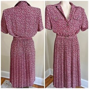 Vintage 70s 80s micro floral romantic cottagecore farmhouse button shirt dress